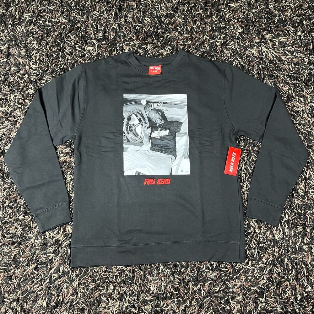 Full Send x Snoop Dogg  Nelk Boys Black‎ Pullover Crewneck Men’s Sz M New NWT